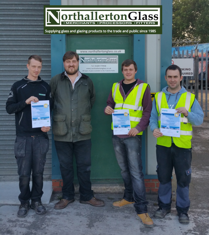 Northallerton Glass team presented with specialist Licensed Applicator certificates after training for the ClearShield Eco-System™
